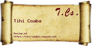 Tihi Csaba névjegykártya